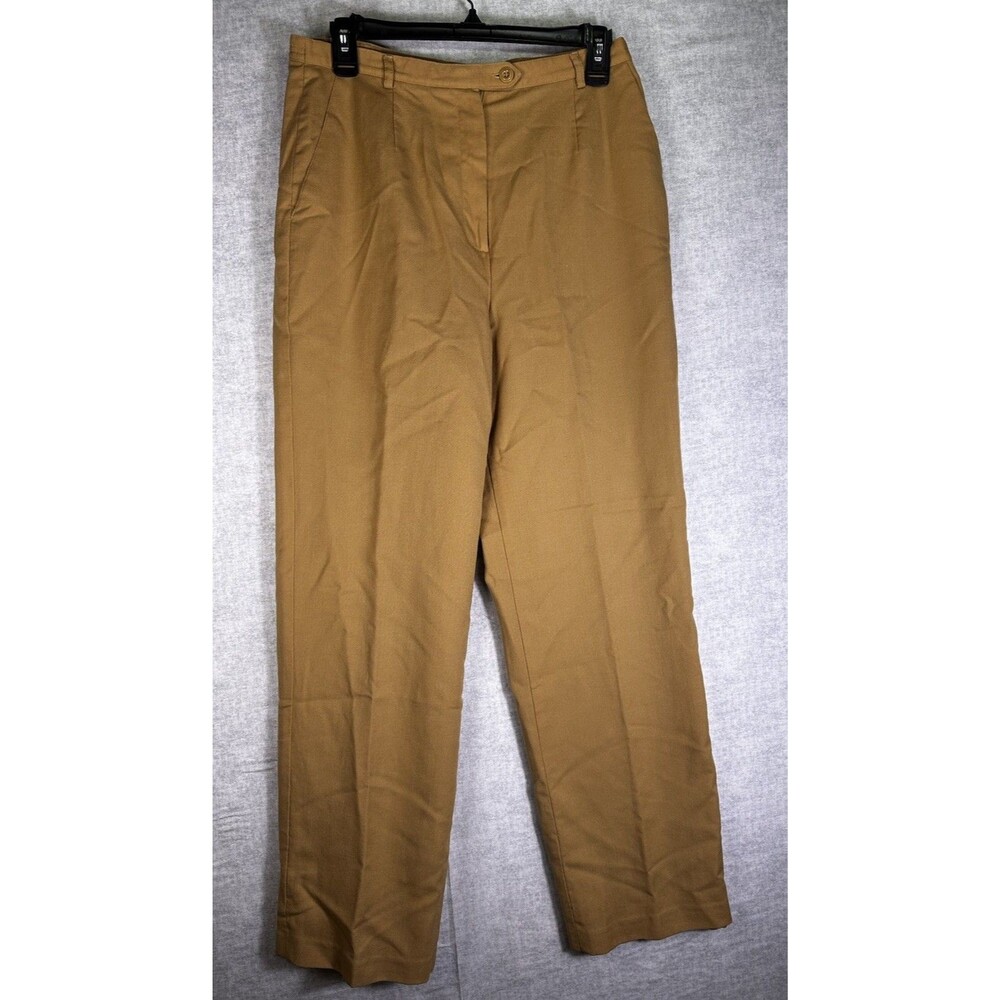 Sag Harbor Dress Pants Womens 8 100% Wool Camel Brown Business Casual Lined